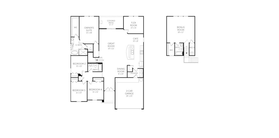 House floor plan «House», 4 bedrooms in Beacon Lake by Dream Finder Homes