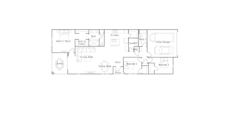 Планировка таунхауса «Townhouse» 3 спальни в ЖК Arden - The Twin Homes Collection