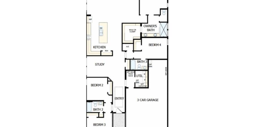 House floor plan «House», 4 bedrooms in Middlebourne 50'
