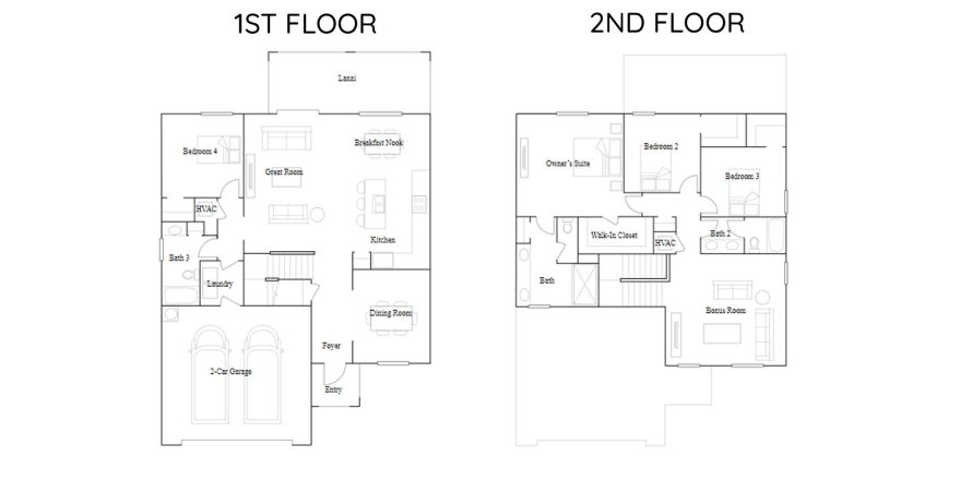 Townhouse floor plan «235SQM FOXTAIL», 4 bedrooms in TRAIL'S EDGE AT BABCOCK RANCH
