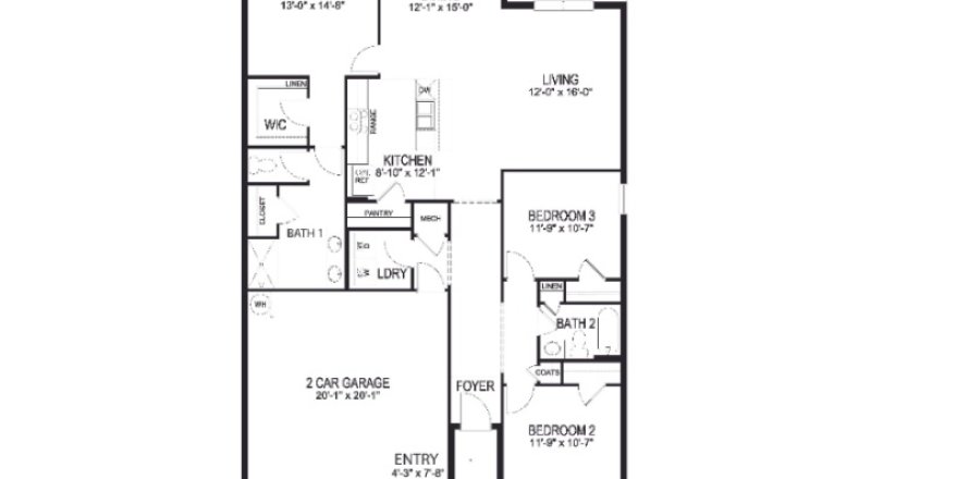 House floor plan «House», 3 bedrooms in Courtland Park