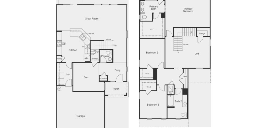 Планировка виллы или дома «House» 3 спальни в ЖК Stonecrest by KB Home