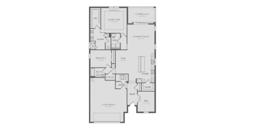 Townhouse floor plan «181SQM MAINSTAY», 2 bedrooms in EDGEWATER AT BABCOCK RANCH