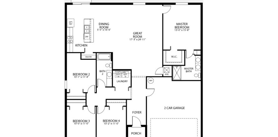 Планировка виллы или дома «House» 4 спальни в ЖК Flagler Estates