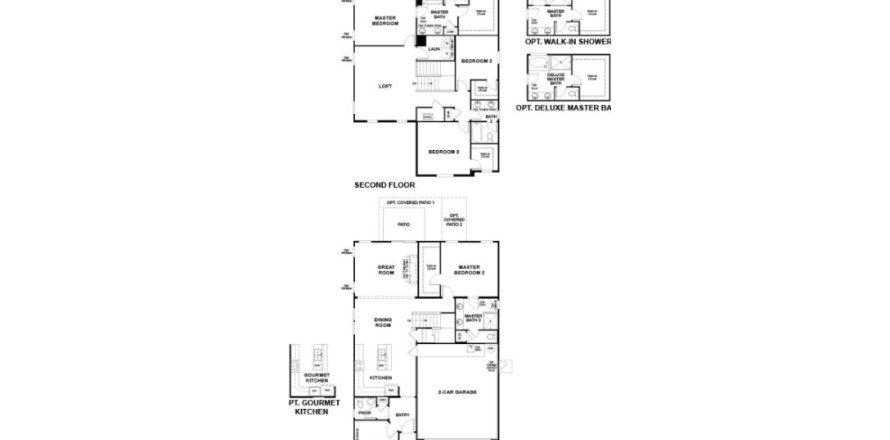 Планировка виллы или дома «House» 4 спальни в ЖК Beachwalk by Richmond American Homes