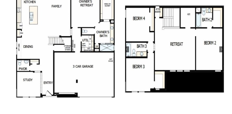 House floor plan «House», 4 bedrooms in Falls at Shearwater - 60'