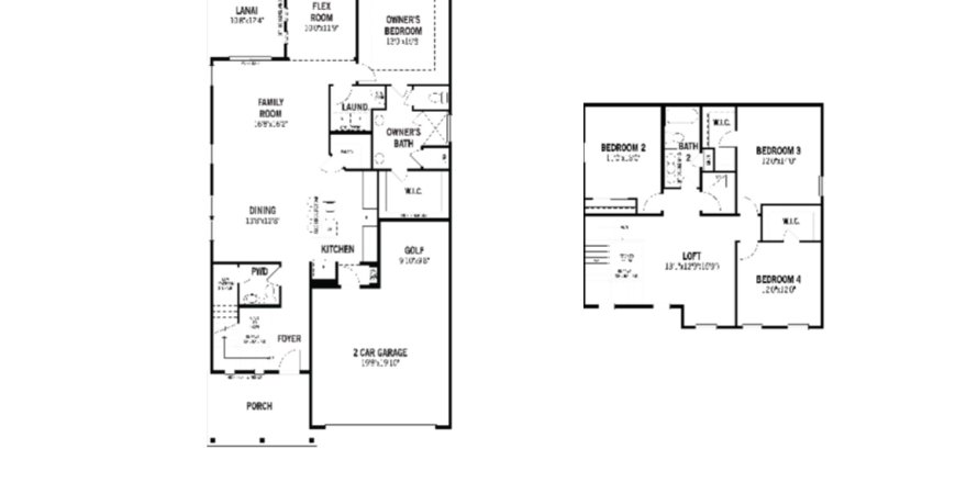 Планировка виллы или дома «House» 4 спальни в ЖК RiverTown - Arbors by Mattamy Homes