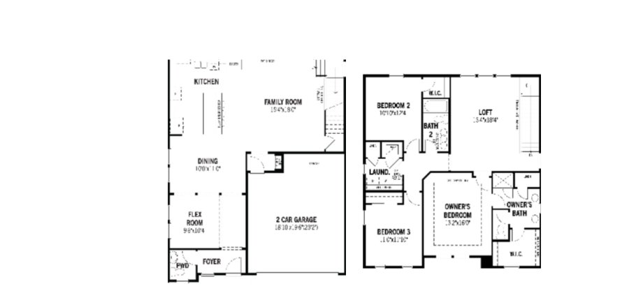 Планировка виллы или дома «House» 3 спальни в ЖК RiverTown - Arbors by Mattamy Homes