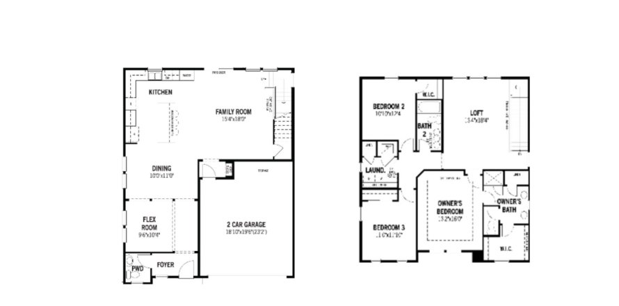 Планировка виллы или дома «House» 3 спальни в ЖК RiverTown - Arbors by Mattamy Homes