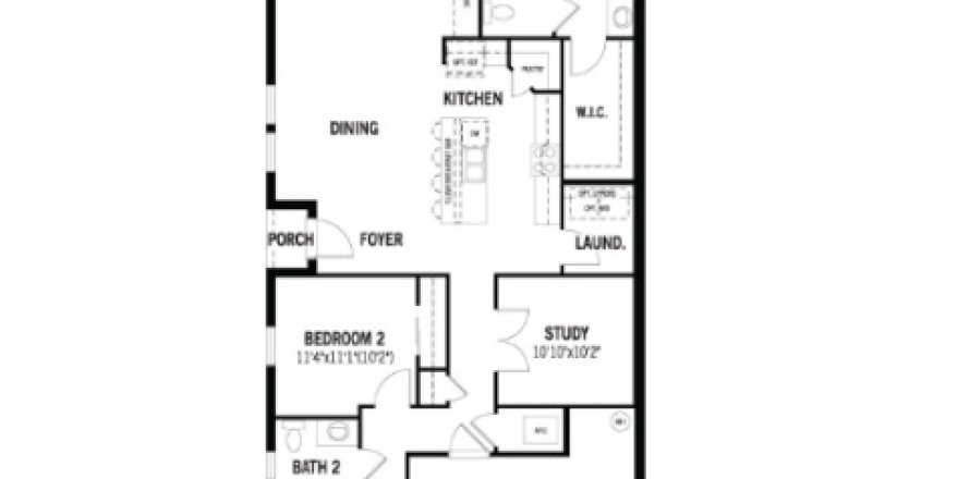 House floor plan «Townhouse», 2 bedrooms in WELLEN PARK