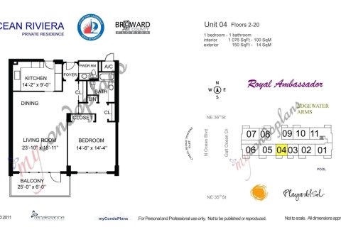 Condo in Fort Lauderdale, Florida, 1 bedroom  № 1146063 - photo 1