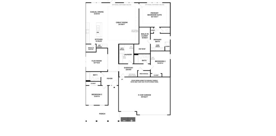 Планировка виллы или дома «House» 3 спальни в ЖК Preserve at Beacon Lake by Toll Brothers