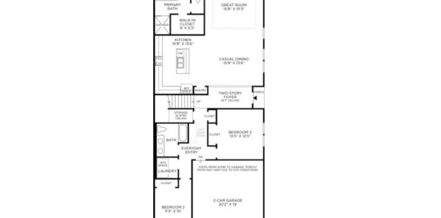 Townhouse floor plan «Townhouse», 3 bedrooms in West End at Town Center