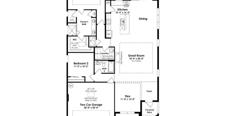 House floor plan «House», 2 bedrooms in The Reserve at Victoria