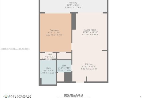 Condominio en alquiler en Miami, Florida, 1 dormitorio, 68.28 m2 № 1351651 - foto 11