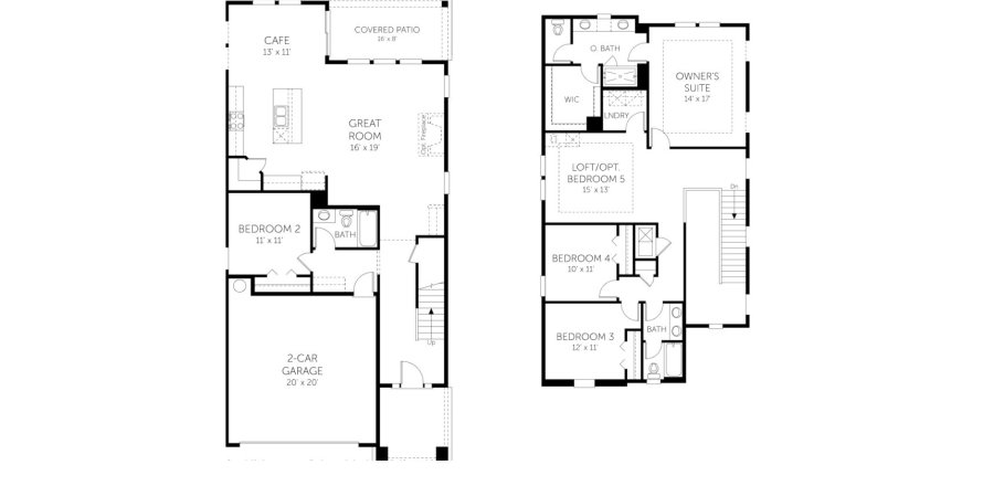 Планировка объекта «House» 3 спальни в ЖК Beacon Lake by Dream Finder Homes