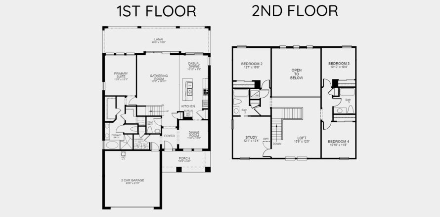 Townhouse floor plan «242SQM BONAIRE», 4 bedrooms in CASSIA AT SKYE RANCH