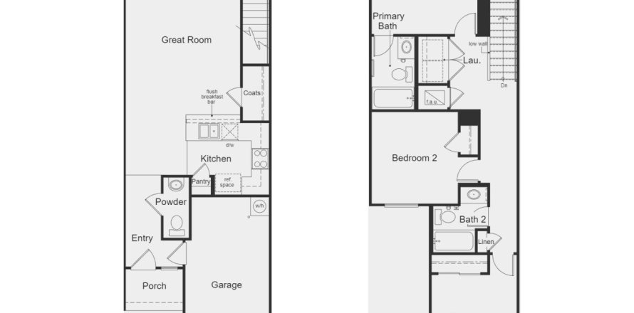 Townhouse floor plan «Townhouse», 3 bedrooms in Greenland Place Townhomes