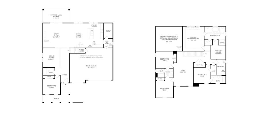 Планировка виллы или дома «House» 5 спален в ЖК Preserve at Beacon Lake by Toll Brothers