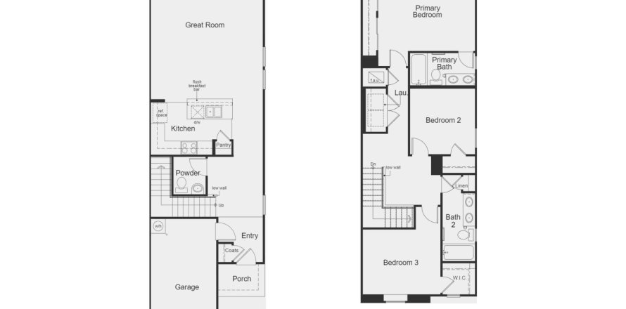 Townhouse floor plan «Townhouse», 3 bedrooms in Greenland Place Townhomes