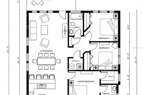 Купить виллу или дом в Тампа, Флорида 3 комнаты, 102.29м2, № 1248281 - фото 3