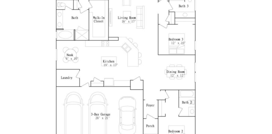 House floor plan «House», 4 bedrooms in Saddle Oaks - Saddle Oaks 60s