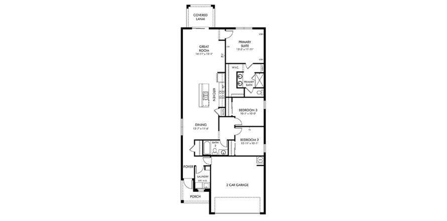 Townhouse floor plan «138SQM CANARY», 3 bedrooms in CRESCENT GROVE AT BABCOCK RANCH