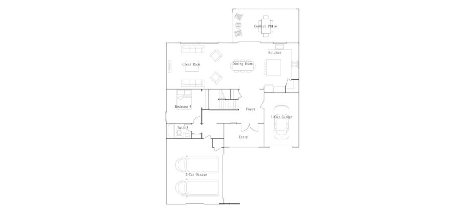 House floor plan «House», 4 bedrooms in Arden - The Providence Collection