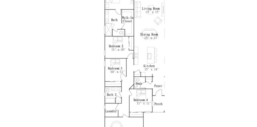 House floor plan «House», 4 bedrooms in Hardwick Farms