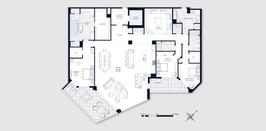 Property floor plan «379SQM», 3 bedrooms in ROSEWOOD RESIDENCES LIDO KEY