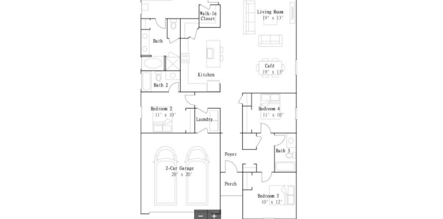 Планировка виллы или дома «House» 4 спальни в ЖК Shearwater - Shearwater - Single Family