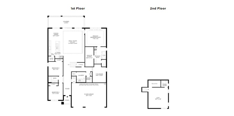 Планировка таунхауса «278SQM SANDERLING ELITE COASTAL» 3 спальни в ЖК TOLL BROTHERS AT VENICE WOODLANDS