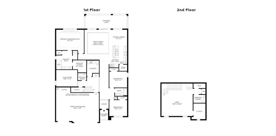 Townhouse floor plan «269SQM FLORA ELITE FARMHOUSE», 3 bedrooms in TOLL BROTHERS AT VENICE WOODLANDS