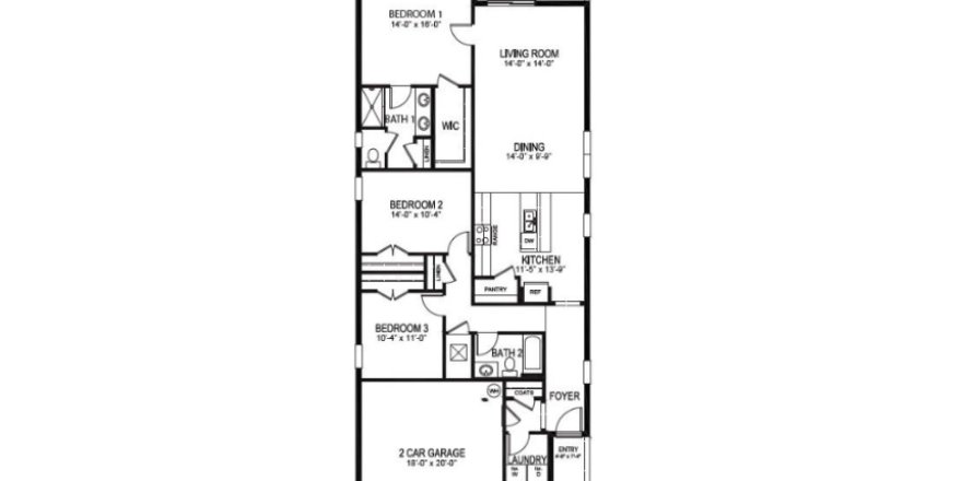 House floor plan «House», 3 bedrooms in Courtland Park Express Series