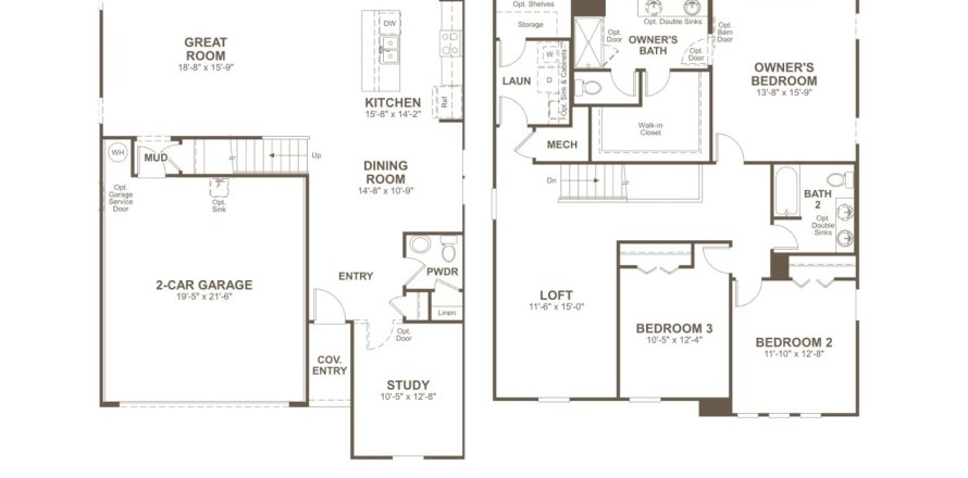 House floor plan «House», 3 bedrooms in Elm Creek at Silverleaf