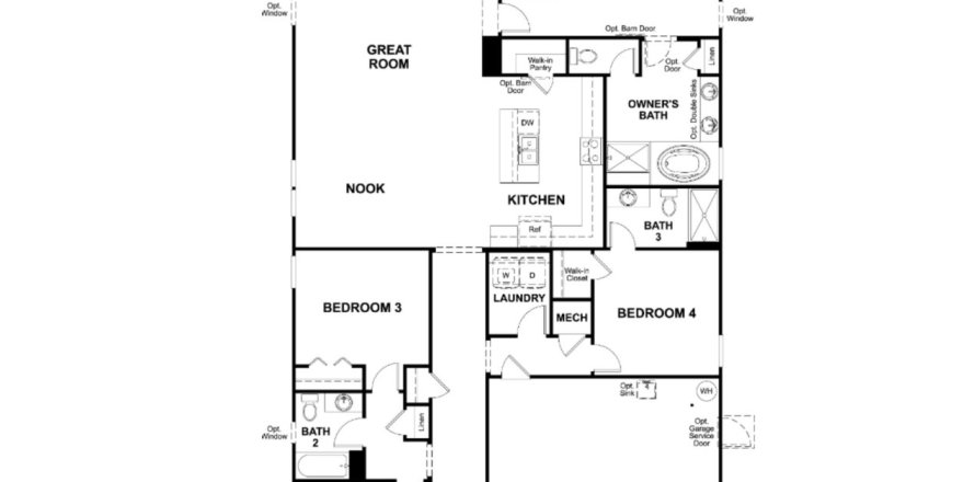 House floor plan «House», 4 bedrooms in Elm Creek at Silverleaf