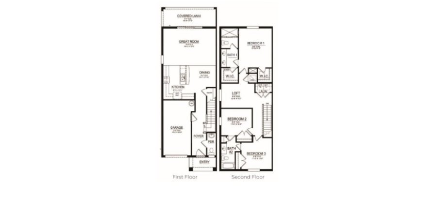 Townhouse floor plan «Townhouse», 3 bedrooms in Laurel Dunes