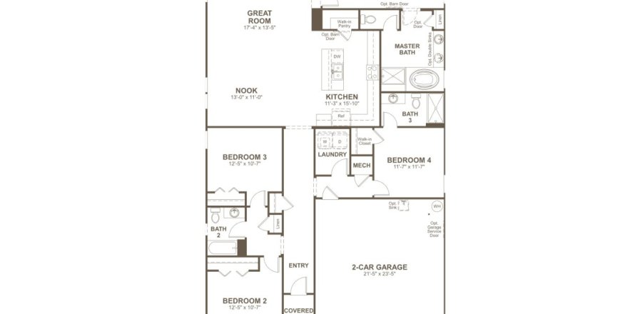House floor plan «House», 4 bedrooms in Tributary by Richmond American Homes