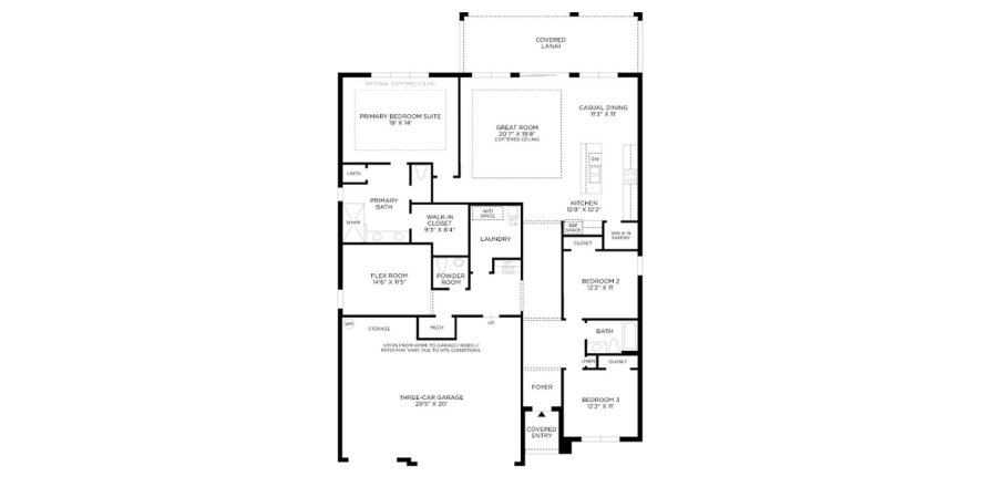 Townhouse floor plan «222SQM FLORA COASTAL», 3 bedrooms in TOLL BROTHERS AT VENICE WOODLANDS