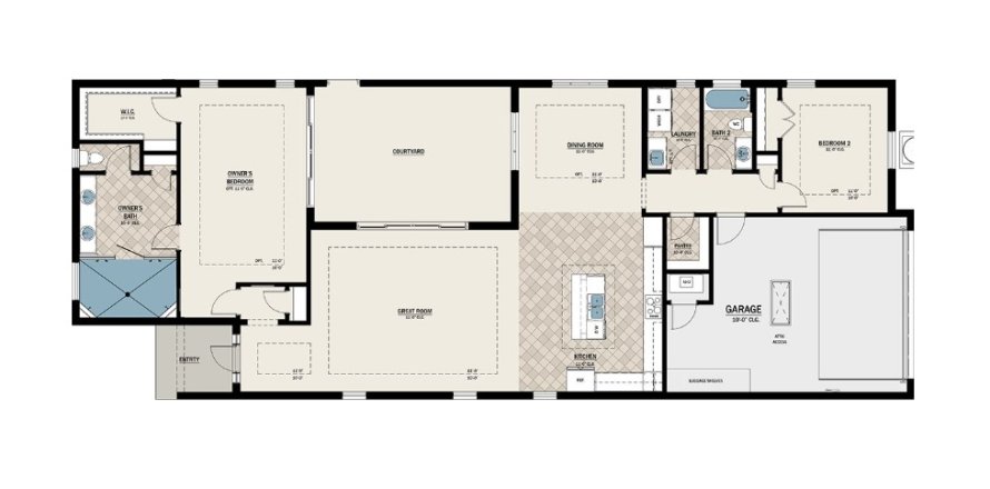 House floor plan «House», 2 bedrooms in Aqua by Medallion Home