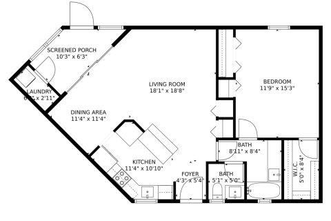 Copropriété à vendre à Plantation, Floride: 1 chambre, 74.32 m2 № 1172187 - photo 1