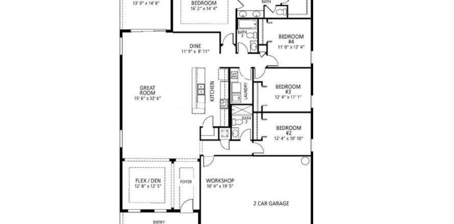 Планировка виллы или дома «House» 4 спальни в ЖК Village Park by Maronda Homes