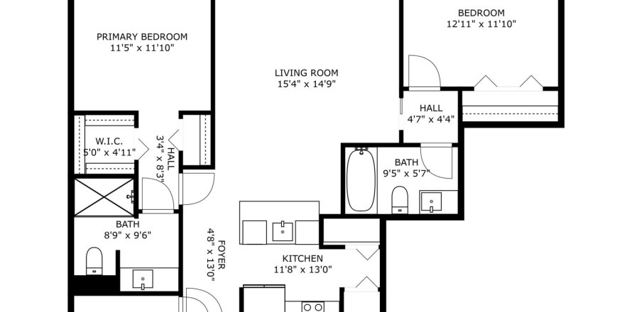 Condo in Fort Lauderdale, Florida, 2 bedrooms  № 950293