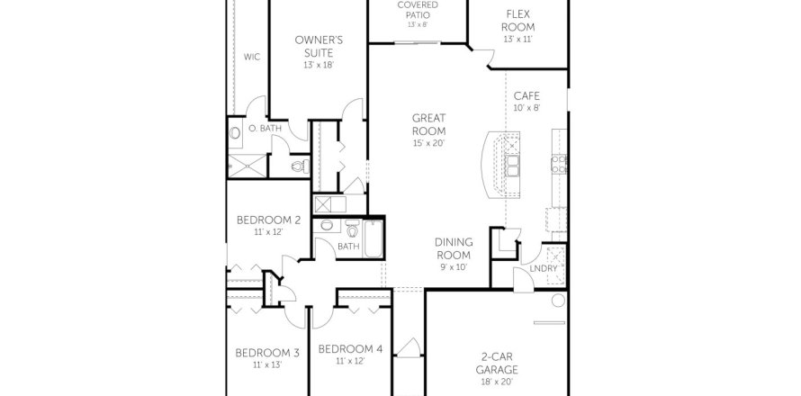 House floor plan «House», 4 bedrooms in Creekside Manor