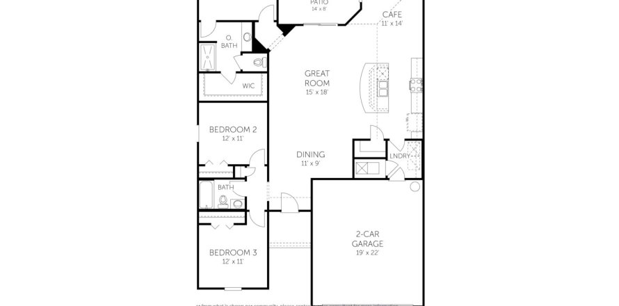 House floor plan «House», 3 bedrooms in Creekside Manor