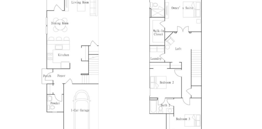 Townhouse floor plan «Townhouse», 3 bedrooms in Longbay Townhomes