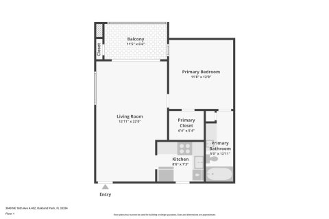 Condo in Oakland Park, Florida, 1 bedroom  № 1207585 - photo 1