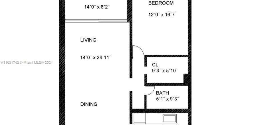 Condo in Miami Beach, Florida, 1 bedroom  № 1318843