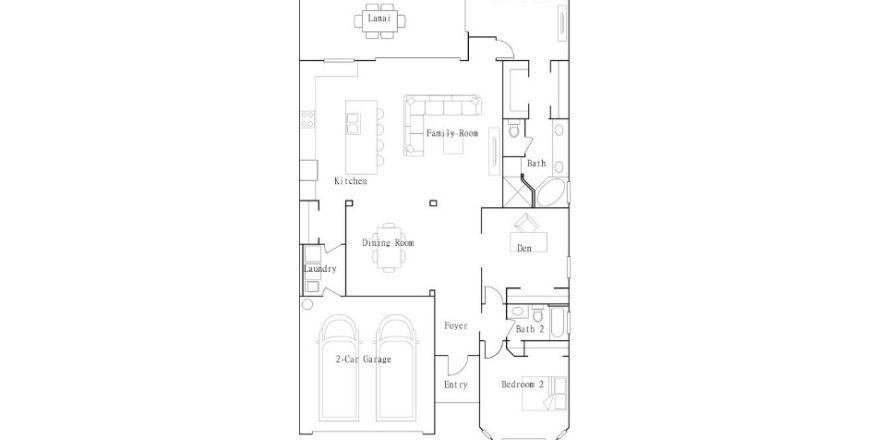 House floor plan «House», 2 bedrooms in Wellen Park Golf & Country Club - Executive Homes