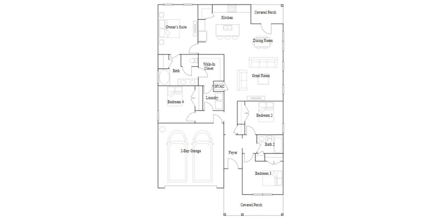 Планировка таунхауса «169SQM» 4 спальни в ЖК WHITETAIL RUN